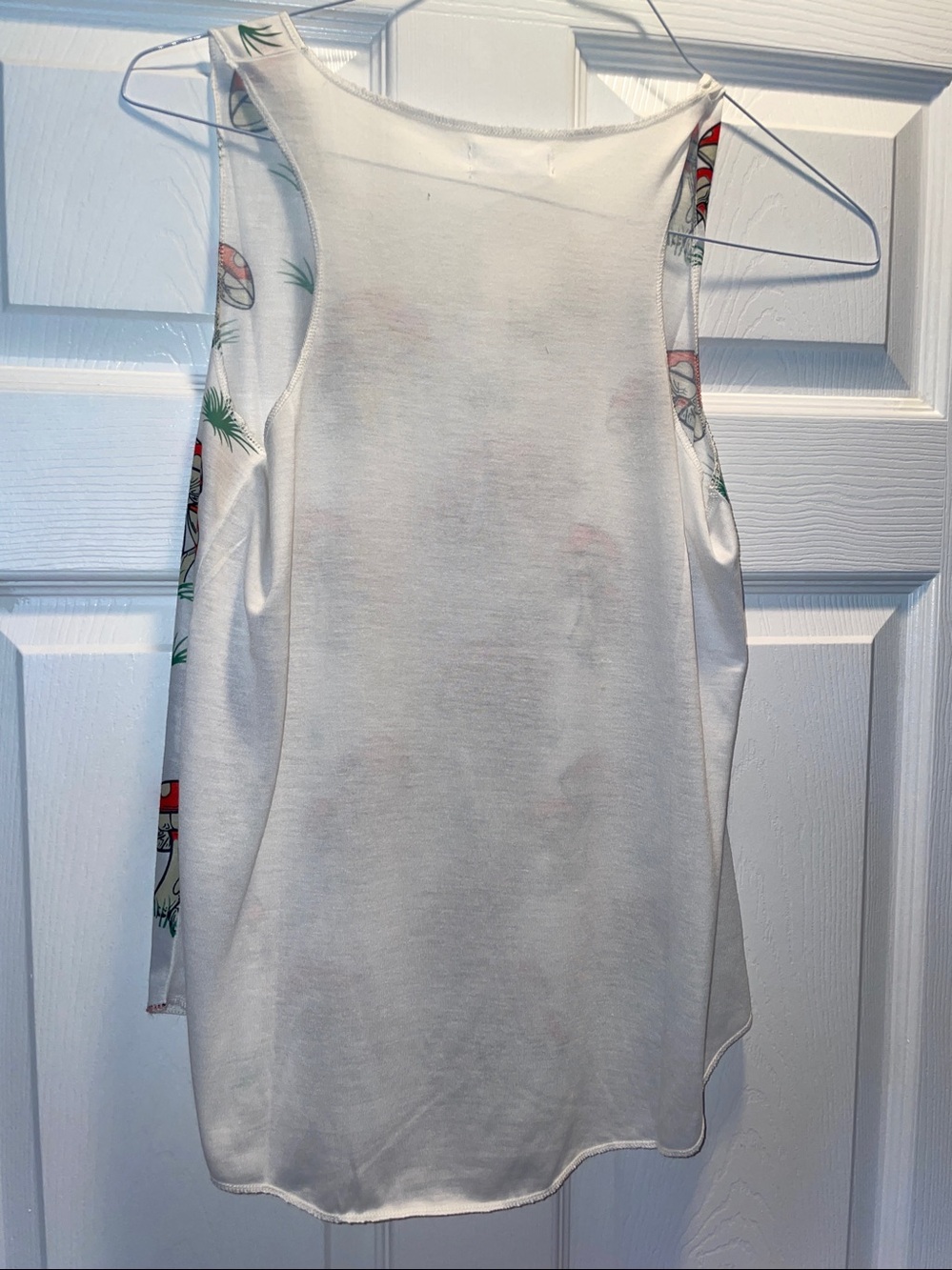 LA Soul White Red Mushroom Print Tank Top - Picture 3 of 3